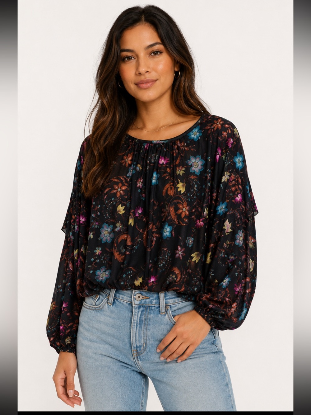 Free People Wild Flower Honey Blouse